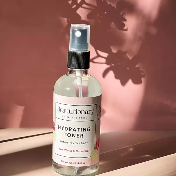 no alcohol hydrating toner, with rose water and cucumber extract to hydrating
