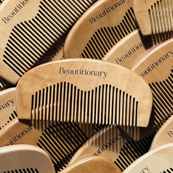 wooden beard comb, made of Beech wood