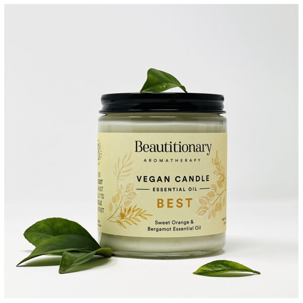 Best Vegan Candle with sweet orange and bergamot essential oil