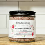 Rose bath salt with rose essential oil