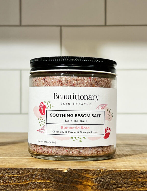 Rose bath salt with rose essential oil