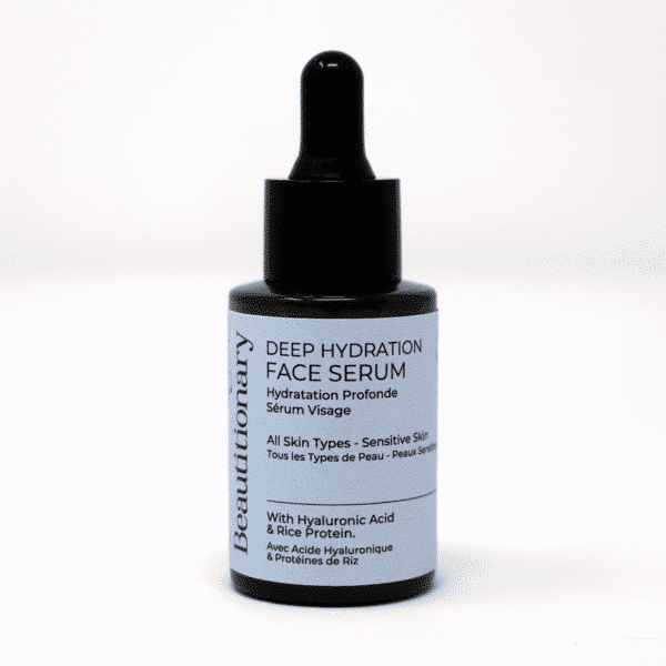 Beautitionary deep hydration face serum with hyaluronic acid and rice protein. Handmade, vegan, sensitive skin friendly formula made in Vancouver.