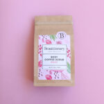 Rose coffee scrub a natural exfoliant to soften and smooth the skin.