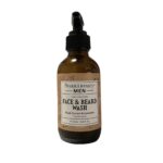 Men beard and face wash to clean the face and wash the beards. in a glass jar with pump. made in Canada beard shampoo
