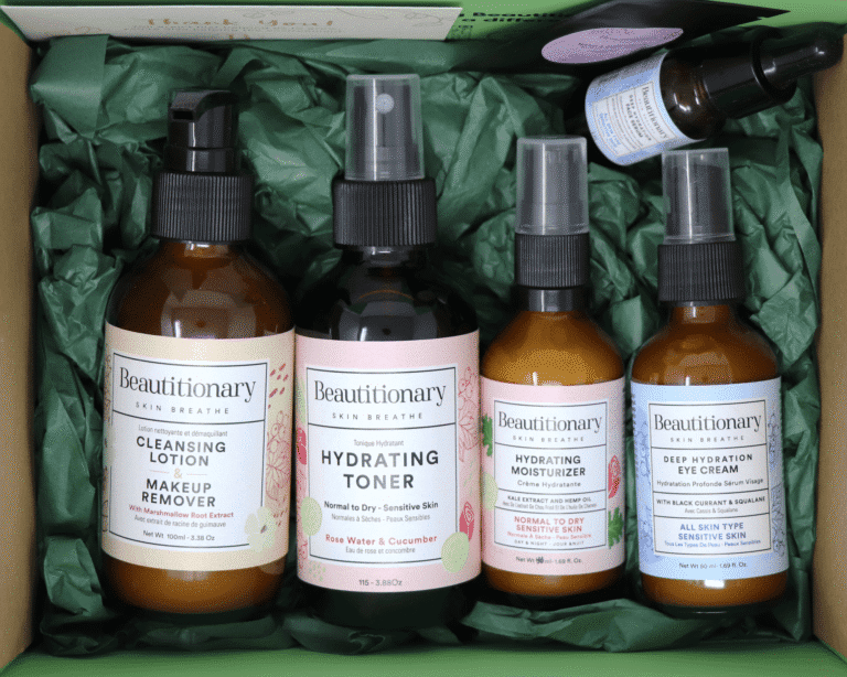 A Face Care Essentials box set including a 1-in-2 cleansing lotion, toner, moisturizer, eye cream, and face serum.