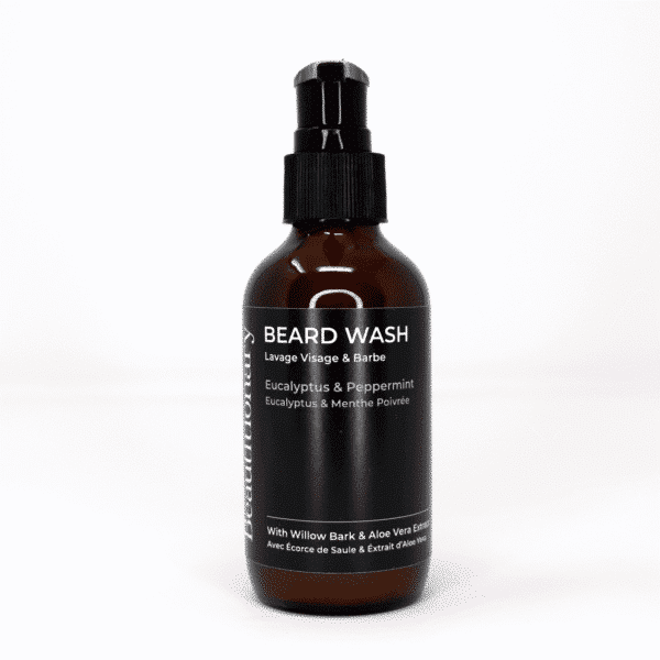 Handmade eucalyptus face and beard wash for grooming and skincare by Beautitionary. Natural vegan cruelty-free cleanser made in Vancouver.