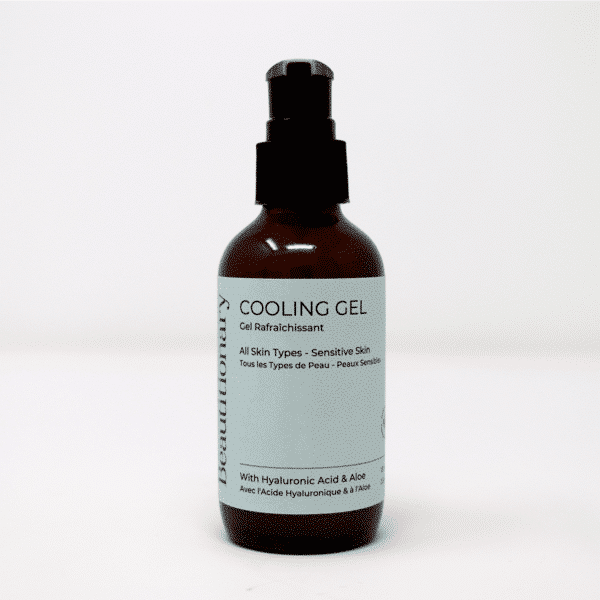 Beautitionary cooling gel for summer skin and afterburn care. Natural vegan sunburn relief gel handmade locally in Vancouver.