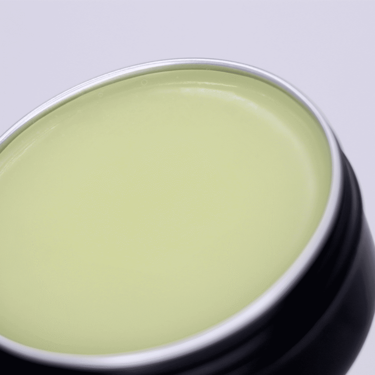 Beautitionary beard balm in lavender and eucalyptus.