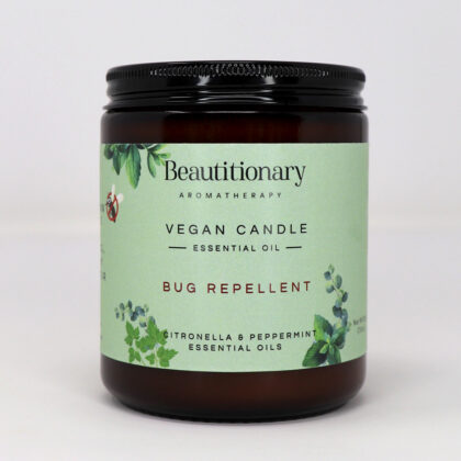 Beautitionary vegan soy wax "Bug Repellent" candle, citronella and peppermint essential oil.