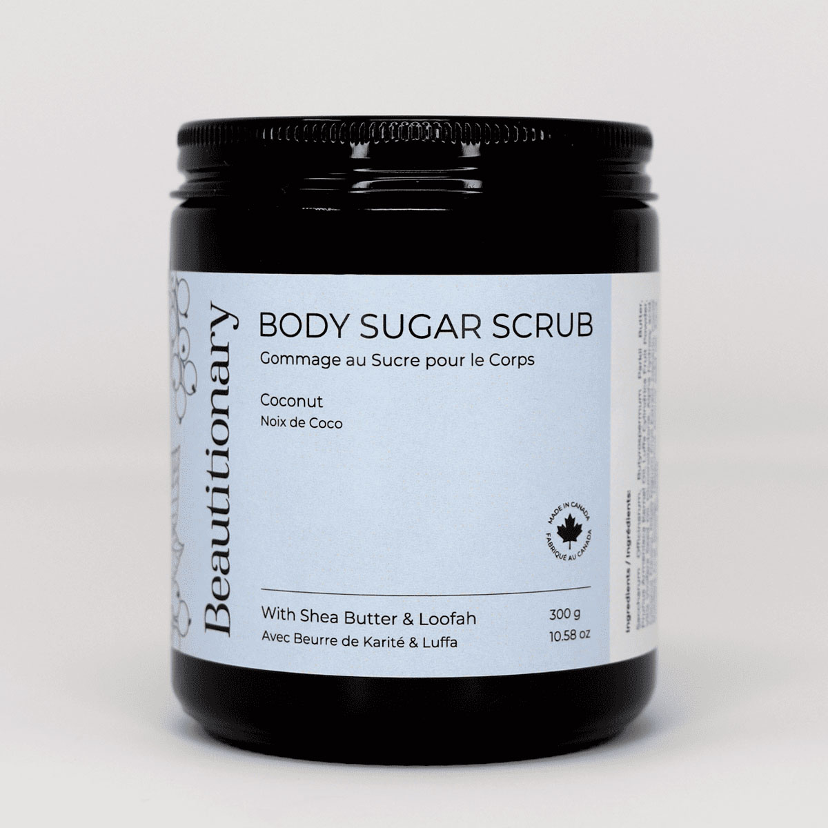 Beautitionary coconut sugar scrub, 300g jar