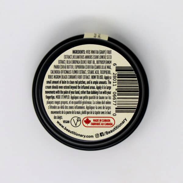 Beautitionary eczema balm, ingredients label on back