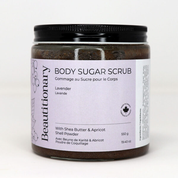 Beautitionary lavender sugar scrub, 550g jar