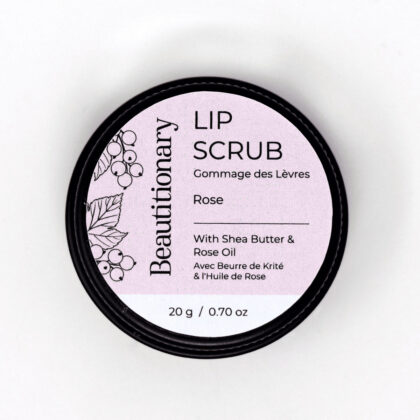 Beautitionary lip scrub, front of tin