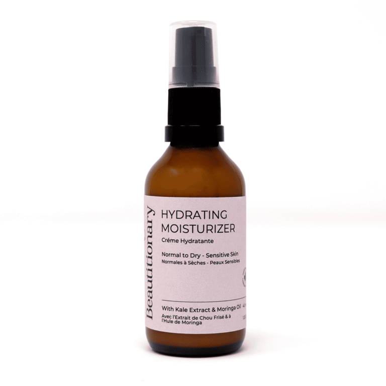 Beautitionary hydrating moisturizer for dry and normal skin with kale extract and moringa oil. Natural vegan face cream crafted locally in Vancouver.