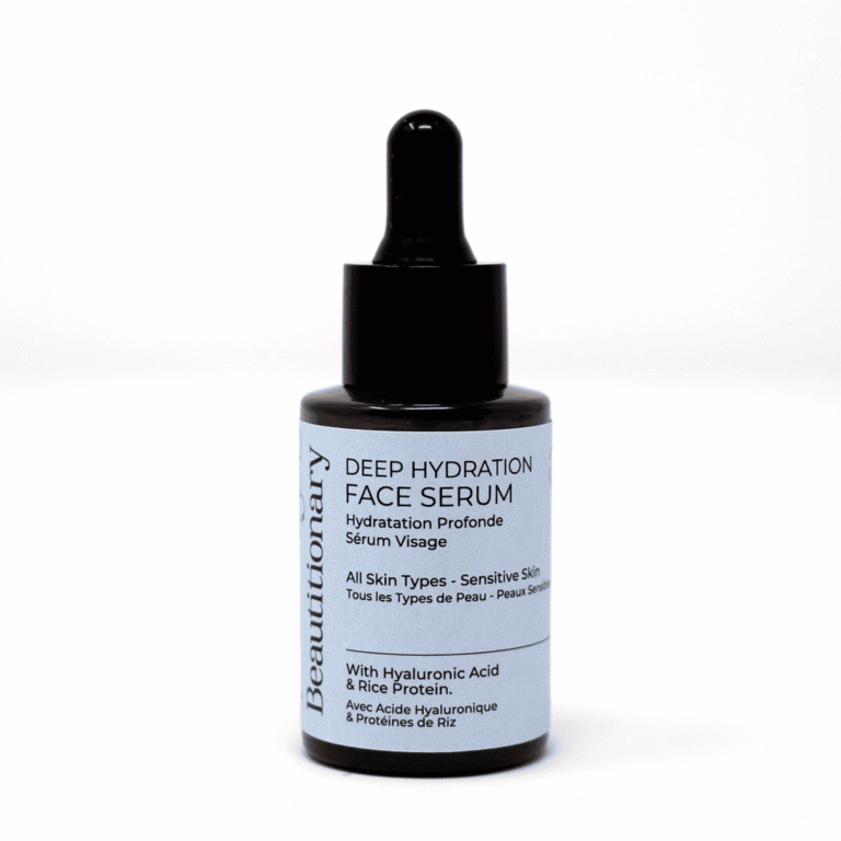 Beautitionary deep hydration face serum with hyaluronic acid and rice protein. Handmade, vegan, sensitive skin friendly formula made in Vancouver.