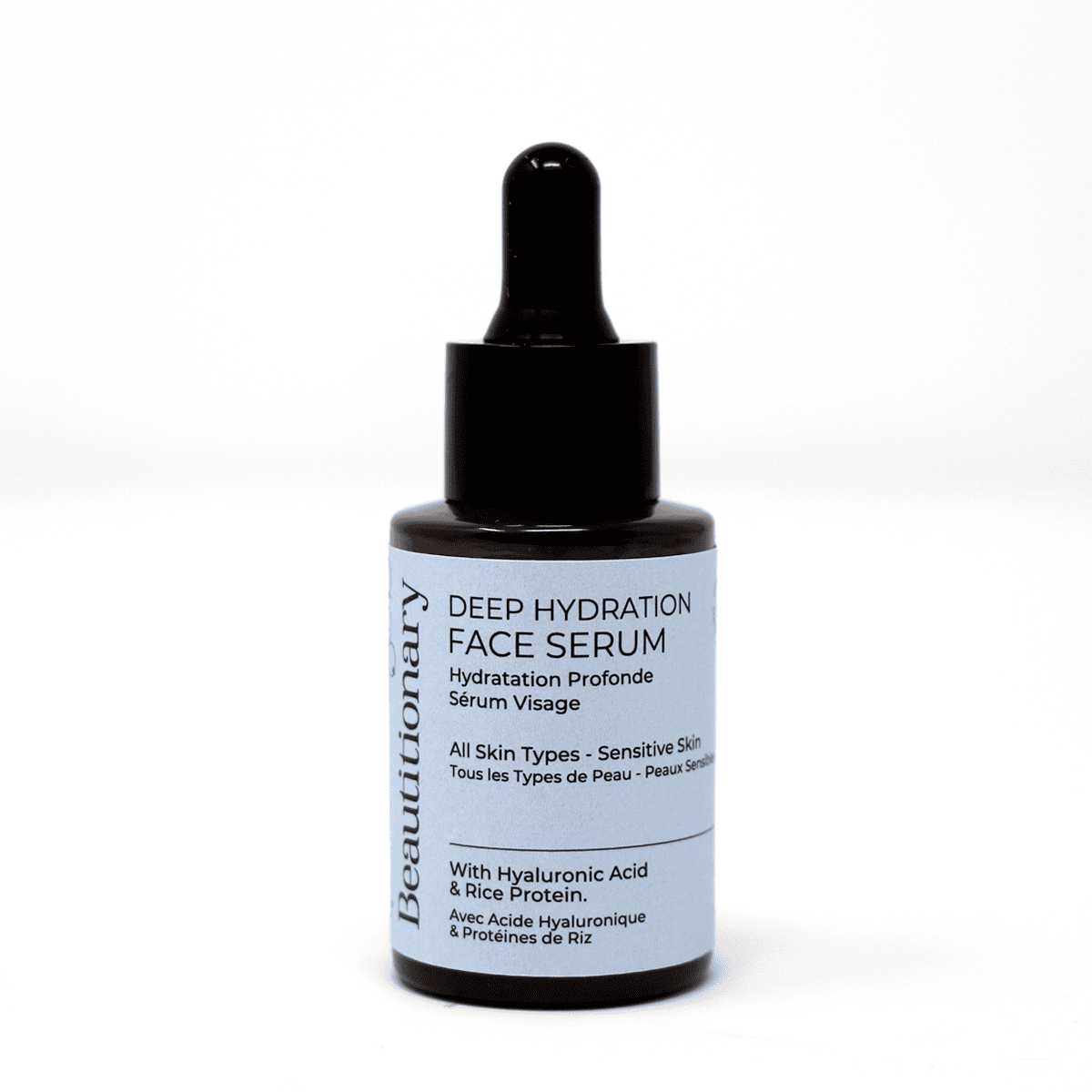 Beautitionary deep hydration face serum with hyaluronic acid and rice protein. Handmade, vegan, sensitive skin friendly formula made in Vancouver.